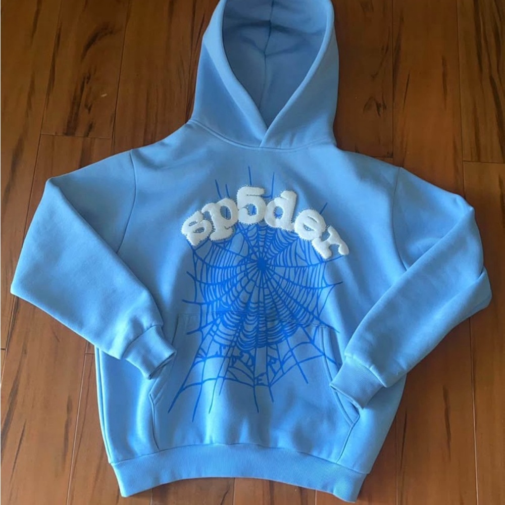 Blue Spider Web Hoodie